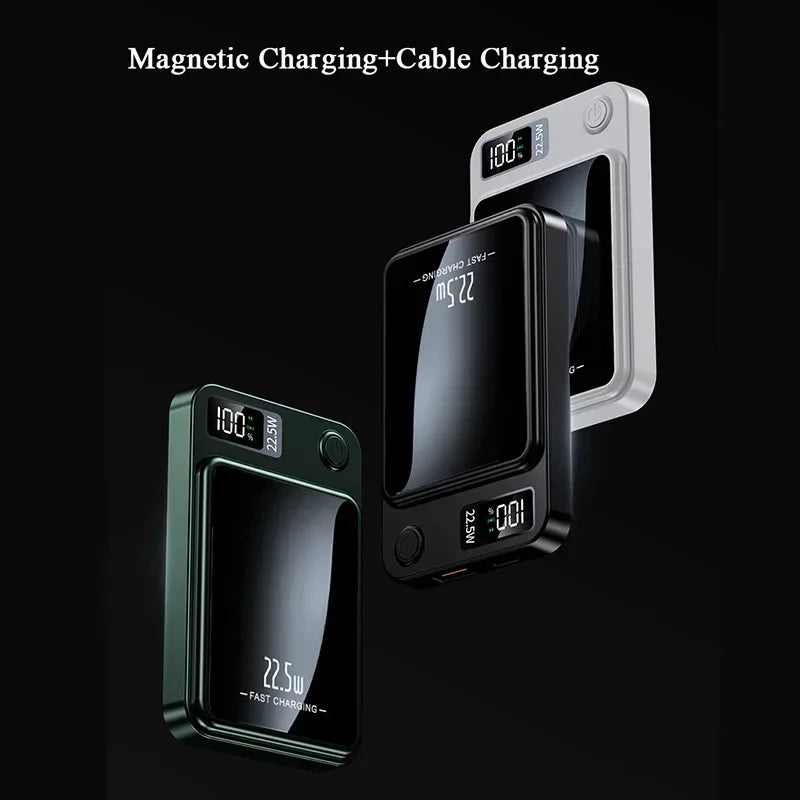10000mah Portable Macsafe Magnetic Power Bank Fast Wireless Charger For iphone 12 13 14 Pro Max External Auxiliary Battery Pack