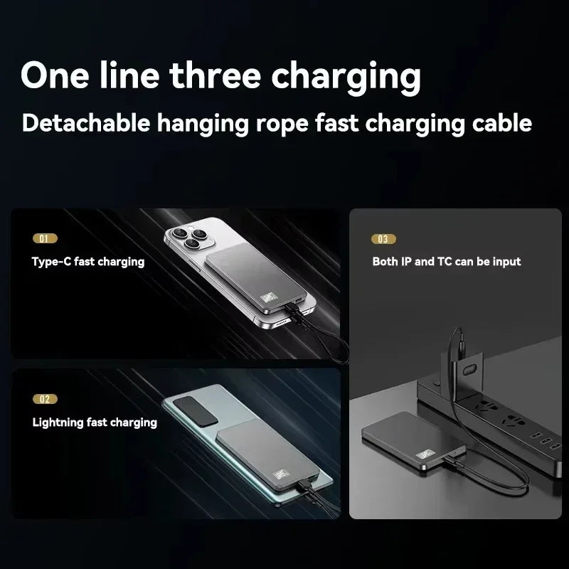 Lenovo 500000mAh Wireless Magnetic PowerBank for Magsafe Fast Charging PD22.5W Portable External Battery Supply for iPhone 15-17