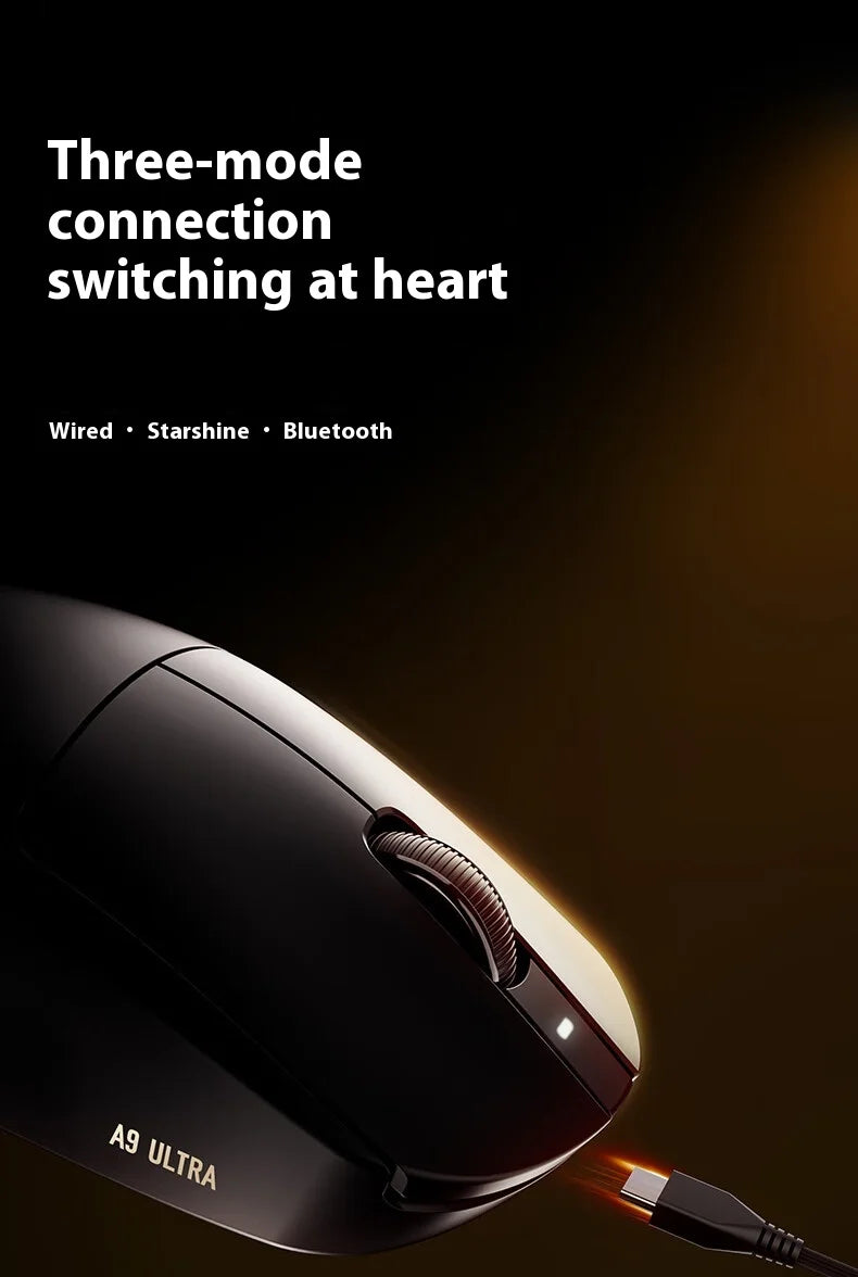 Atk A9 Plus Wireless Gaming Mouse A9/A9 Se/A9 Plus/A9 Pro Tri Mode 8k 53g Lightweight E-Sports Gaming Mouse Pc  Accessory Instoc
