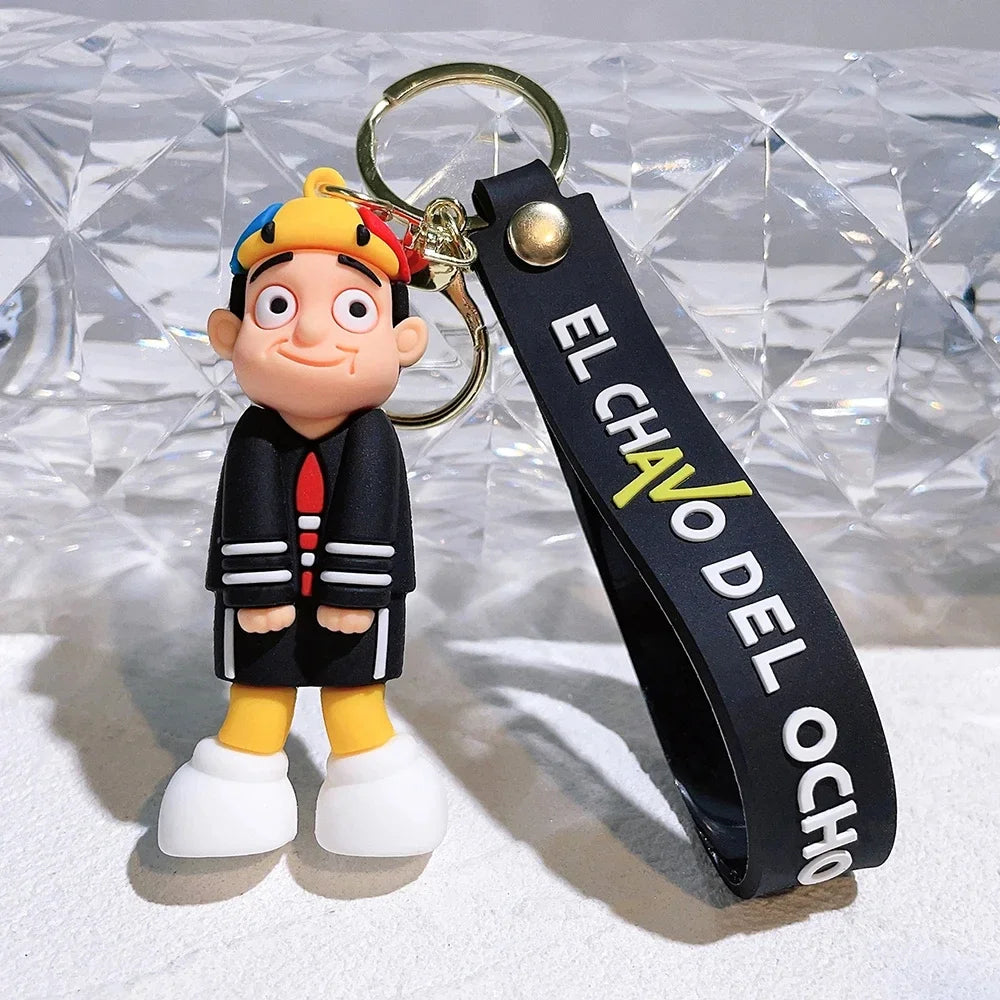 Lively and Humorous Anime El Chavo Del Ocho Keychain - Funky Key Ring for Bags, Cars, and Gifts, Cute and Cool Pendant