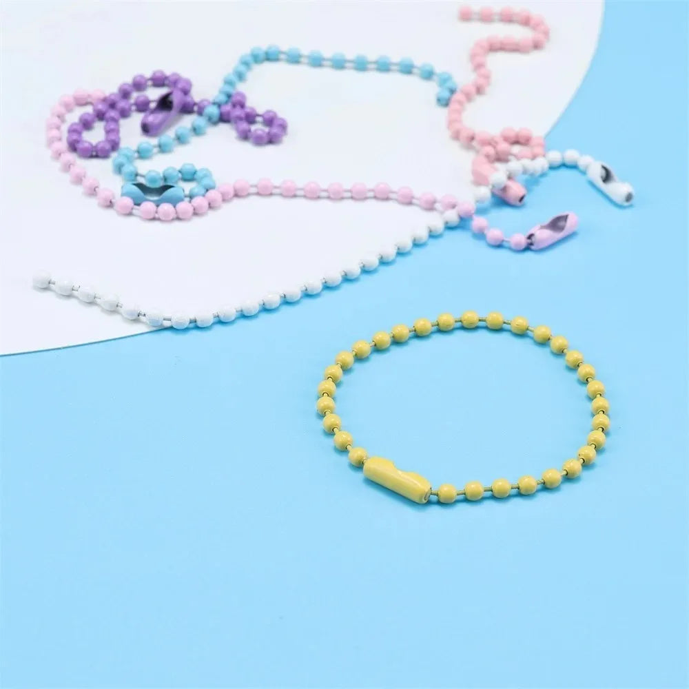 80pcs Ball Bead Chains Connector Set for DIY Bracelet Jewelry Making Fits Key Chains Dolls Labels Hand Tags Accessorise