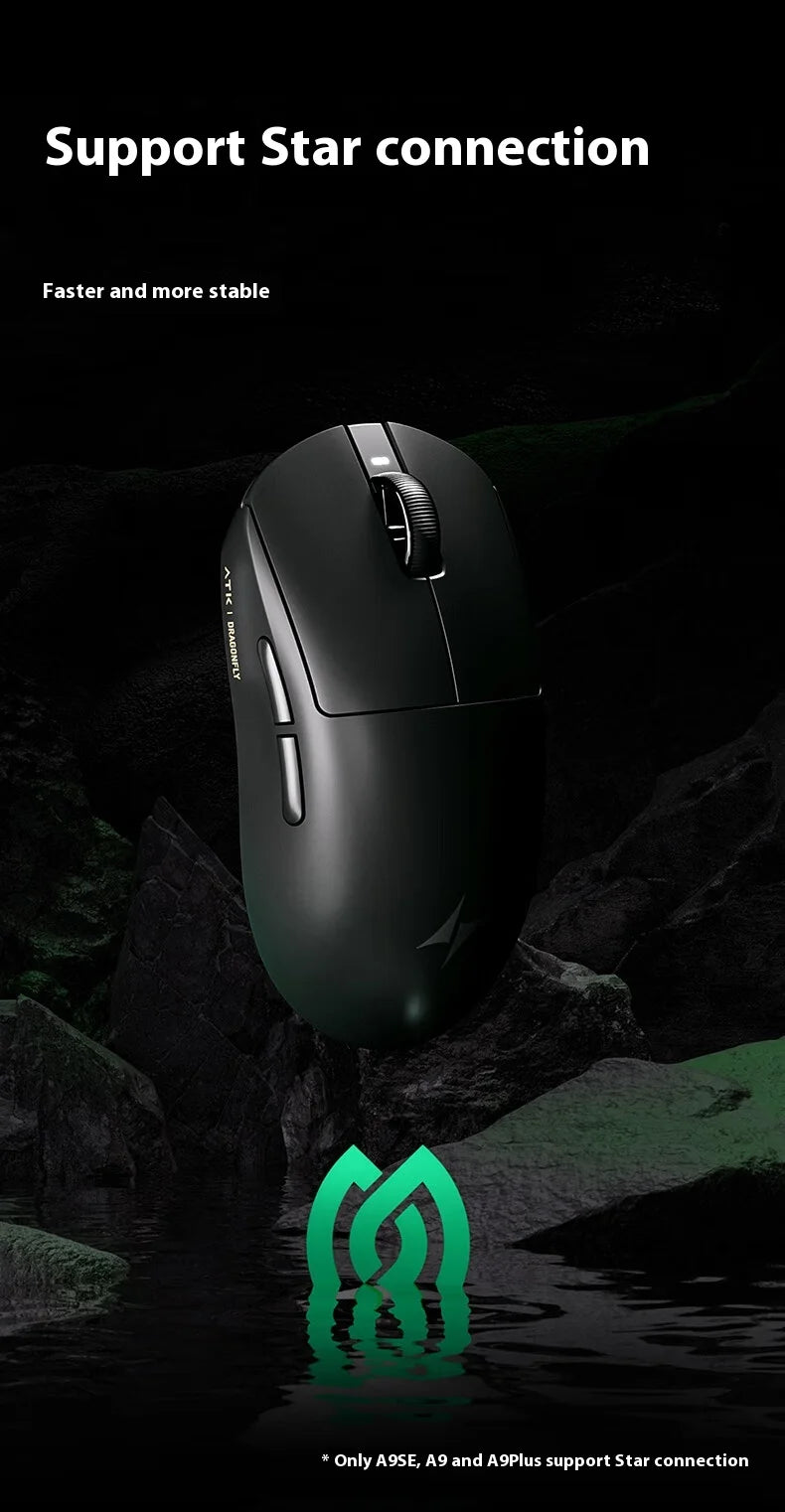 Atk A9 Plus Wireless Gaming Mouse A9/A9 Se/A9 Plus/A9 Pro Tri Mode 8k 53g Lightweight E-Sports Gaming Mouse Pc  Accessory Instoc