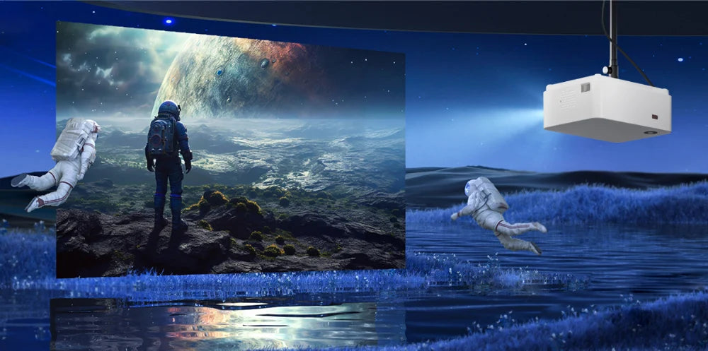 WZATCO New D5 1080P 5G WiFi Android Smart Digital Focus Full HD Projector LED Video Home Theater Cinema Proyector LCD Beamer