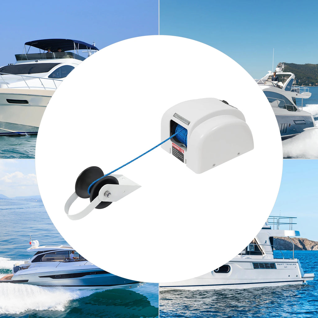 Electric Boat Anchor Winch Saltwater Pontoon Anchor Winch For Small Boats With Wireless Remote Control Kit 45 Lbs