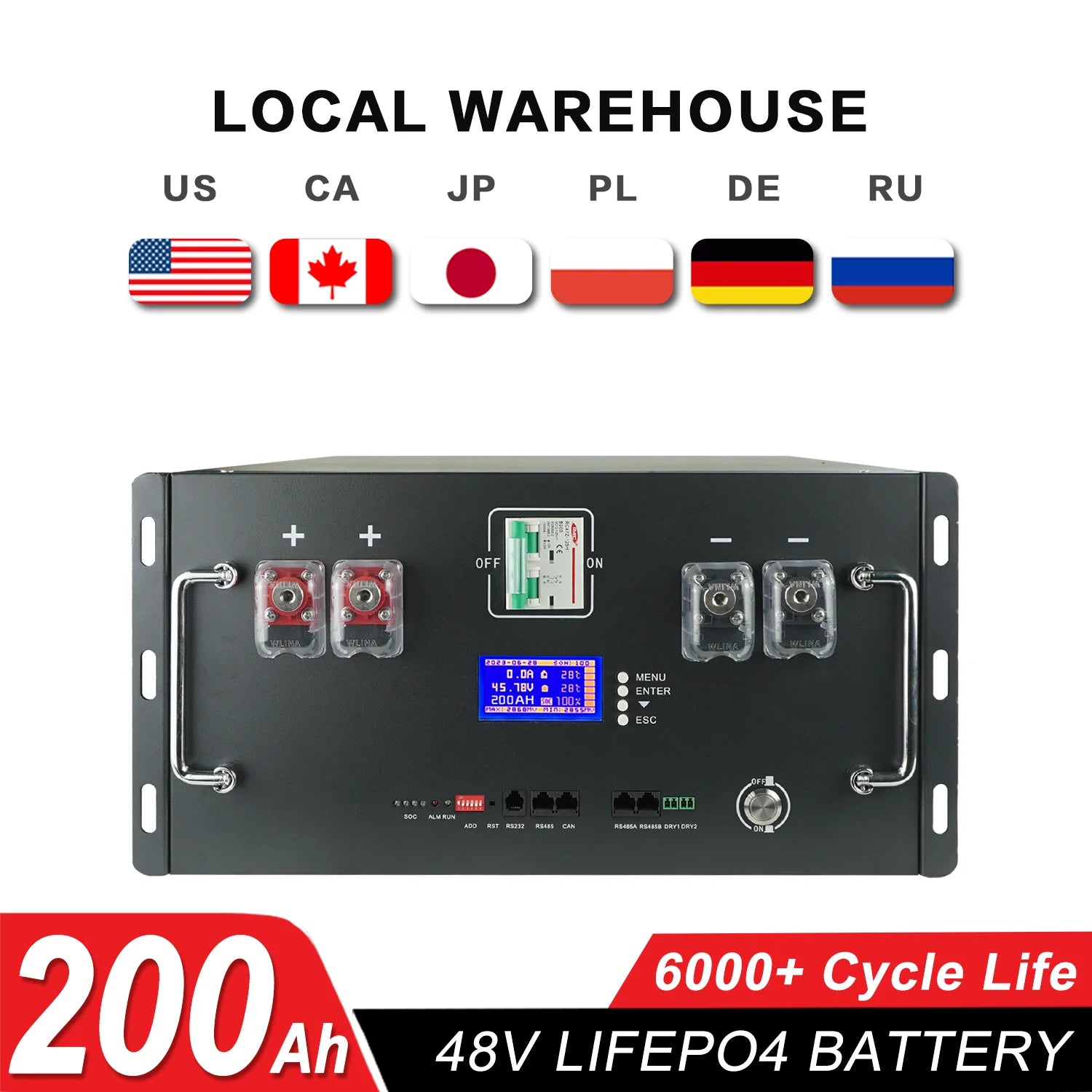 48V 100Ah 50Ah 120Ah 200Ah 300Ah LiFePO4 Battery 16S Built-in BMS 51.2V Lithium Iron Phosphate Batteries for RV Solar No VAT&TAX