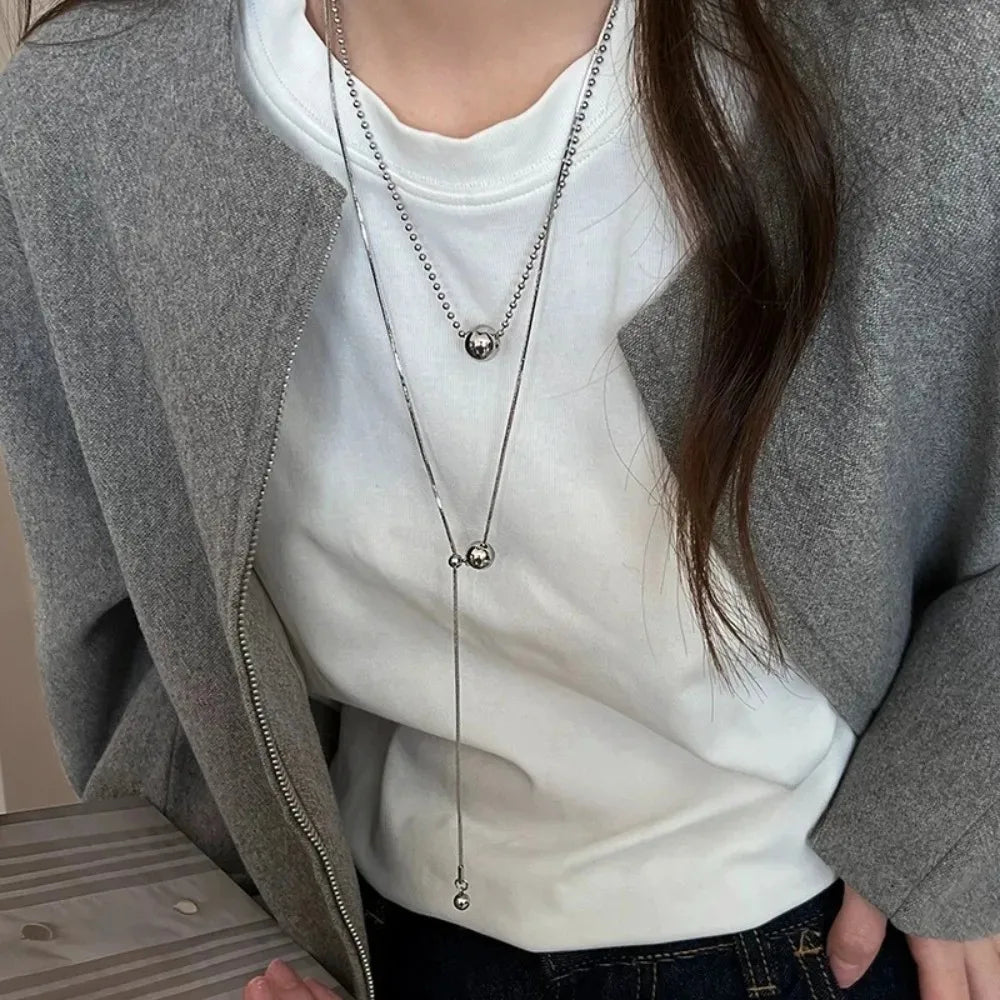 Retro Alien Irregular Baroque Pearl Pendant Necklace for Women Vintage Green Black Crystal Bead Long Necklace Neck Chain Jewelry
