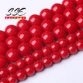 Wholesale Red Coral Stone Beads For Jewelry Making Round Loose Spacer Beads Diy Bracelets Necklace Accessories 4 6 8 10 12mm 15"
