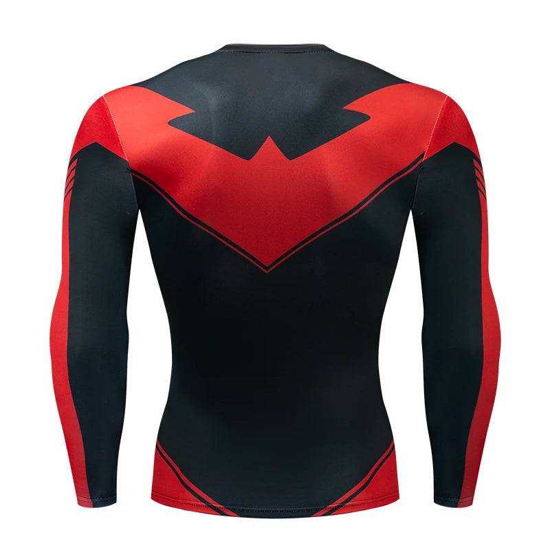 3D Nightwing Men T Shirt Running Quick-Dry Shirts Men Compression T-Shirts Sportswear Gym Rash Guard Boxing Training Sports Tops