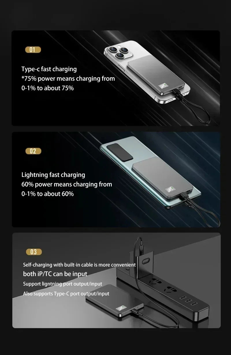 Lenovo 500000mAh Wireless Magnetic PowerBank for Magsafe Fast Charging PD22.5W Portable External Battery Supply for iPhone 15-17