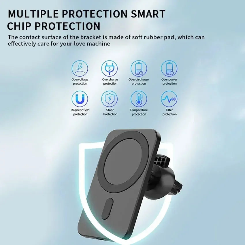 30W Magnetic Car Wireless Charger For iPhone 16 15 14 13 12 Pro Max Mini Car Phone Holder Stand Mount Fast Charging Station