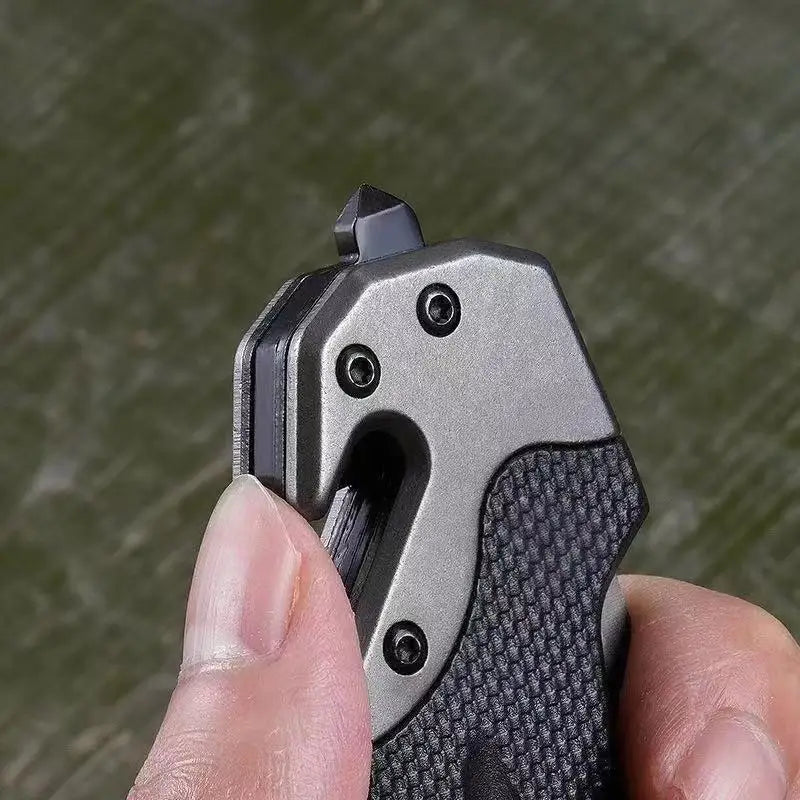 Stainless Steel Folding Utility Knife, Portable EDC Pocket Cutting Tool with Non-slip Handle for Camping, Hiking & Daily Tasks