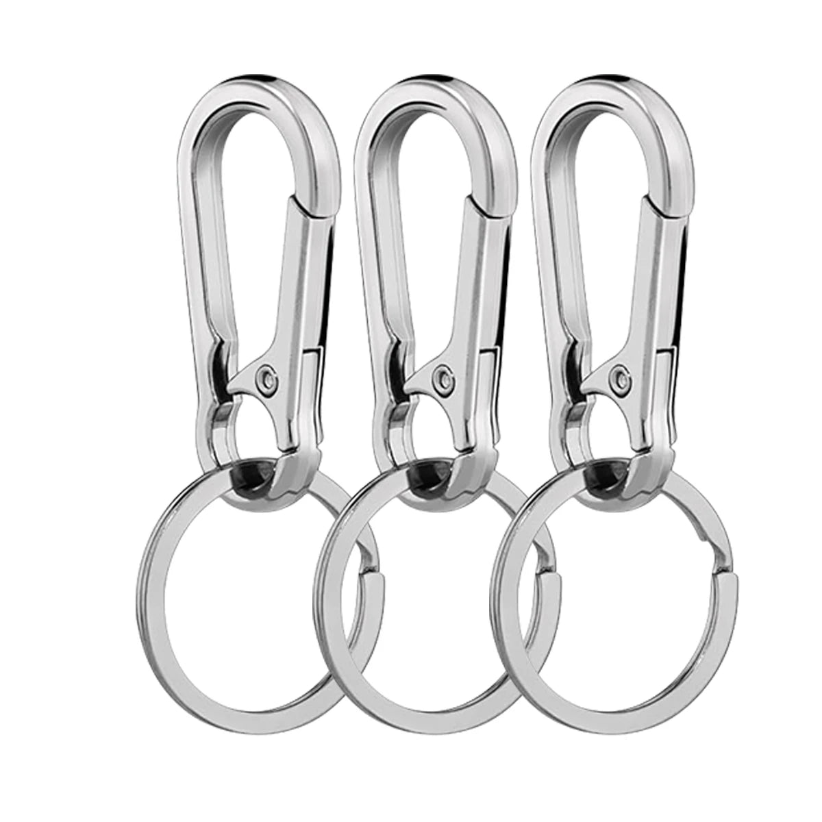 3-Piece Set of Metal Carabiner Keychains, Key Rings, Key Clips, Hooks, and Storage Holders Suitable for Car Key Finders, Men and Women, Outdoor Hiking, and Camping
