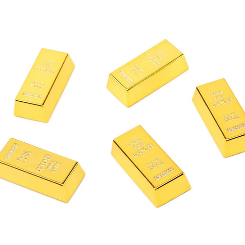 Fake Gold Bar Plastic Golden Paperweight Home Decor Bullion Bar Simulation Golden Brick