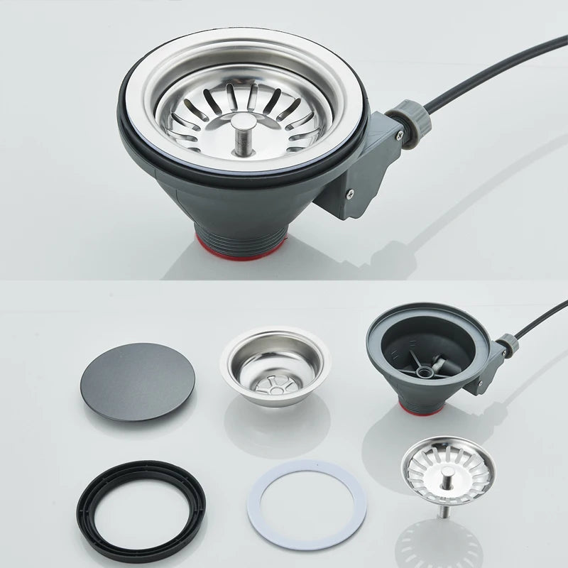 Shinesia Stainless Steel Kitchen Waterfall Sink Digital Display Large Single Sink Dish Basin Sink With Multifunction
