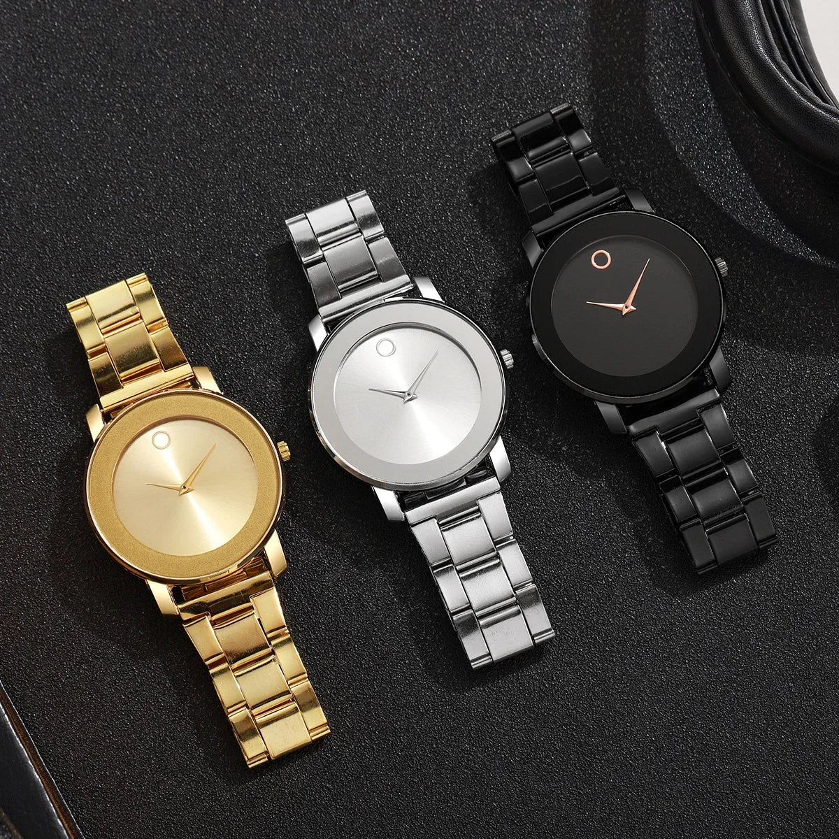 3 pçs moda masculina relógios de negócios conjunto simples dial relógio de quartzo para relógio masculino reloj hombre
