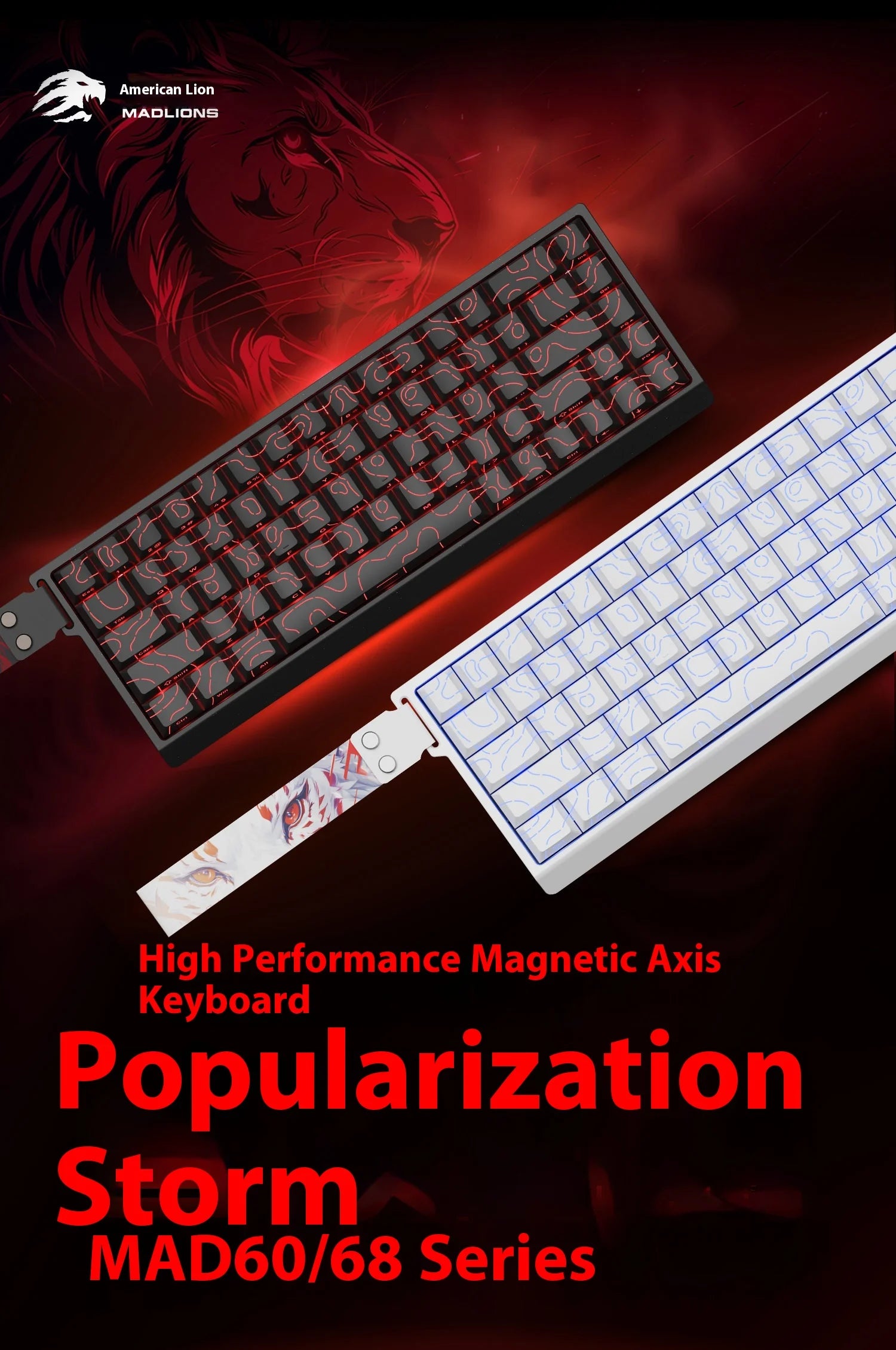 Hot Sale MADLIONS MAD60HE Magnetic Switch Keyboard Mechanical Keyboard 8000Hz 0.01mmRT Wired Custom Valorant Gaming Keyboard