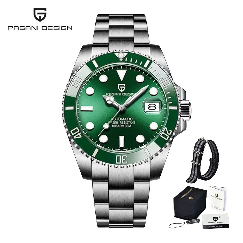 PAGANI DESIGN 2026 NEW Water Ghost Watch 40MM Luxury Automatic Mechanical Watches NH35 Auto Date Dive BGW-9 Watch For Men