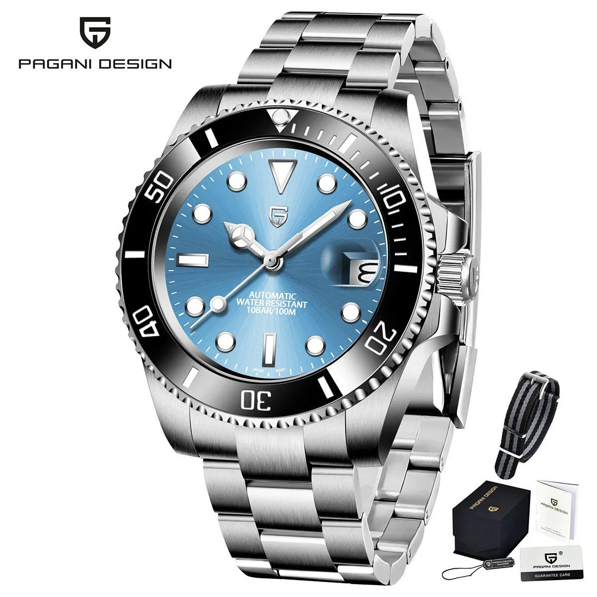 PAGANI DESIGN 2026 NEW Water Ghost Watch 40MM Luxury Automatic Mechanical Watches NH35 Auto Date Dive BGW-9 Watch For Men