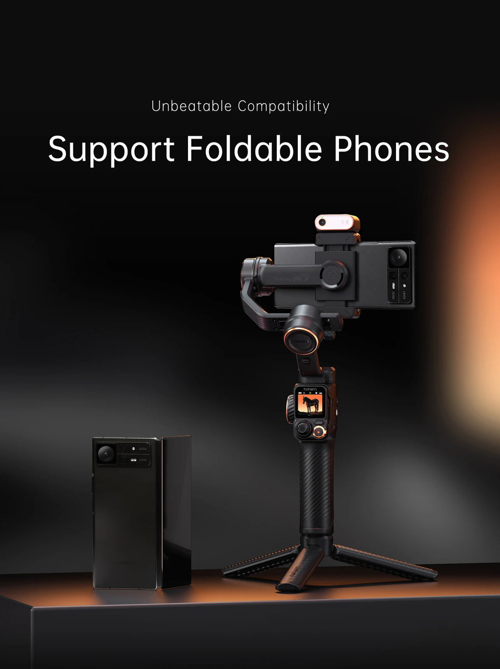 Hohem official-website isteady М7 Stabilizer Ai Face Tracking 3-Axis Phone Gimbal Built-in Selfie Stick iPhone16/Samsung Gimbal