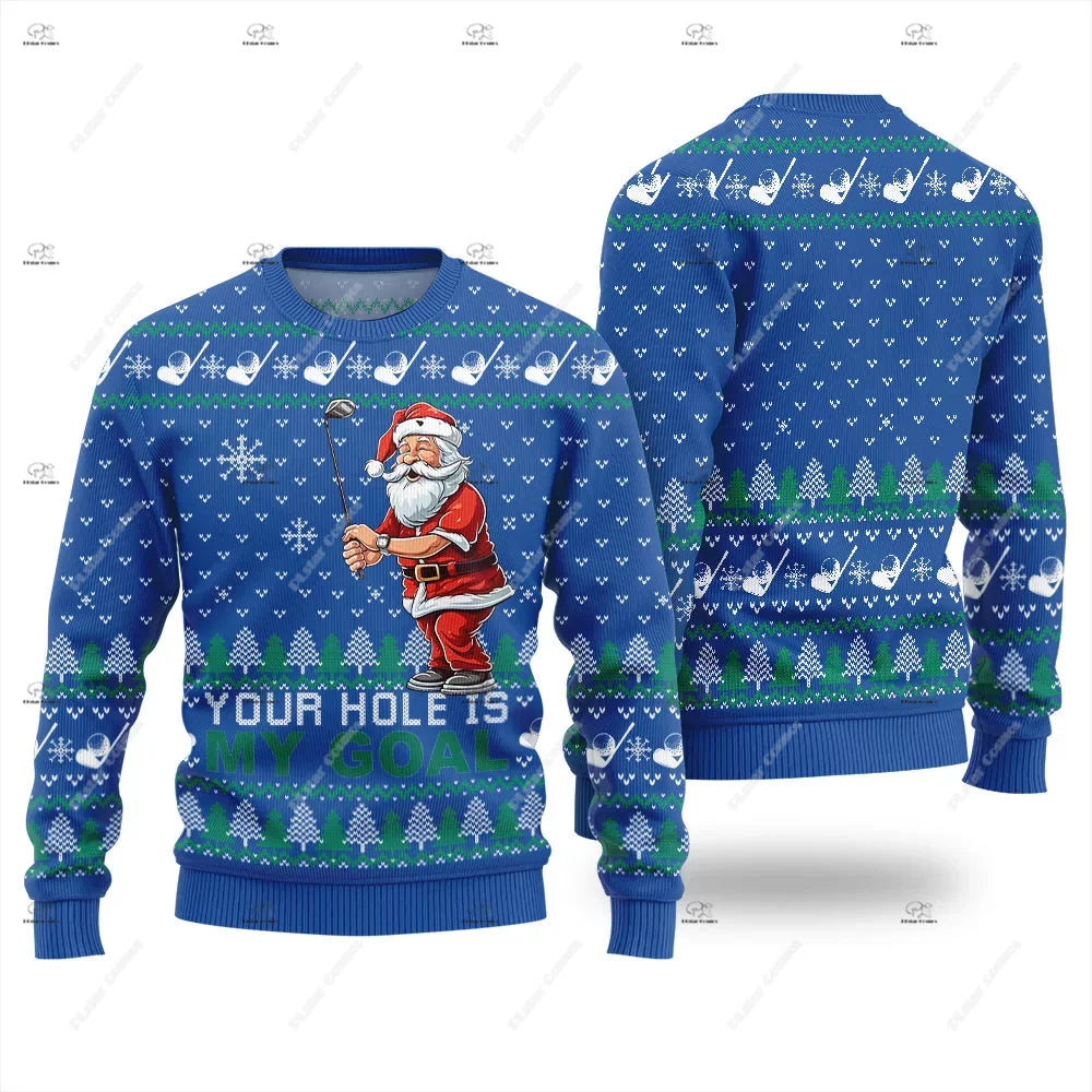 Christmas Santa Claus Pet Cat Knitted Ugly Sweater Graffiti Retro Vintage 3DPrint Pullover Harajuku Casual Funny Long Sleeves 43