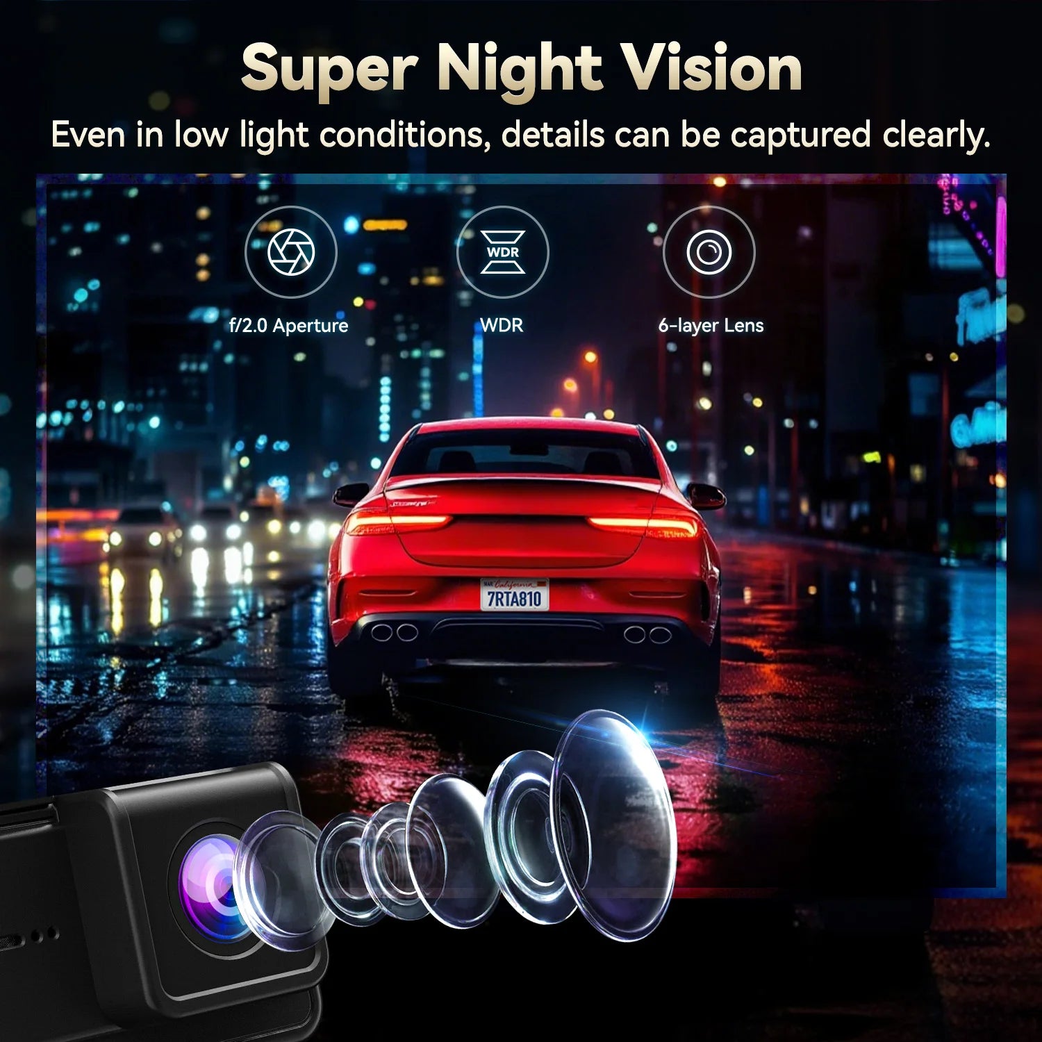 REDTIGER A8 4K+1080P ADAS Dash Cam 3.18" IPS Touch Screen Front And Rear Car Camera Built-in WiFi And GPS Car DVR Night Vision