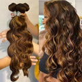 16A Highlight Ombre Bundles Human Hair Unprocessed Brazilian Colored Body Wave Raw Hair Bundles Weave Extensions Deals