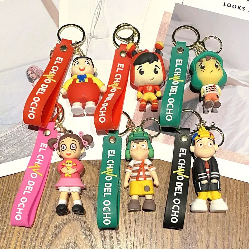 Lively and Humorous Anime El Chavo Del Ocho Keychain - Funky Key Ring for Bags, Cars, and Gifts, Cute and Cool Pendant