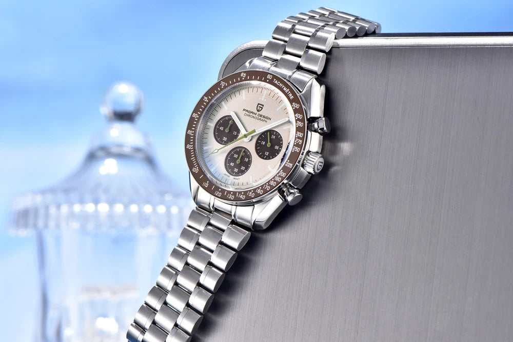 PAGANI DESIGN 2026 New Saturn Watch Luxury Quartz Watches For Men Stainless steel Luminous AR Sapphire crystal Chronograph Man
