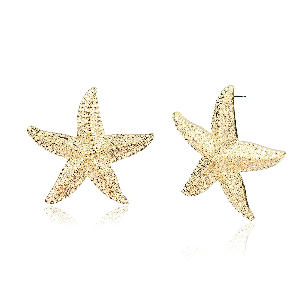 Exaggerated Boho Large Metal Starfish Stud Earrings for Women Ladies Trendy Summer Gold Color Earrings 2023 Fashion Jewelry New