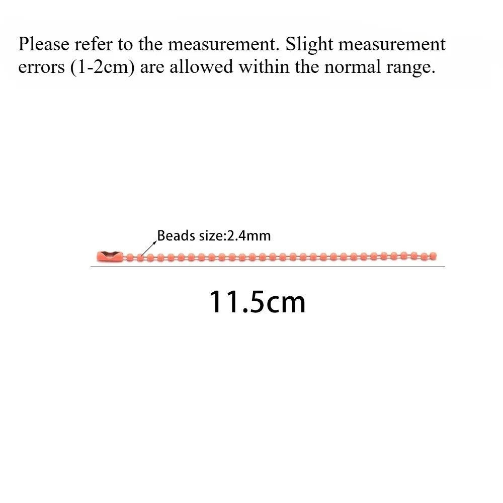 80pcs Ball Bead Chains Connector Set for DIY Bracelet Jewelry Making Fits Key Chains Dolls Labels Hand Tags Accessorise