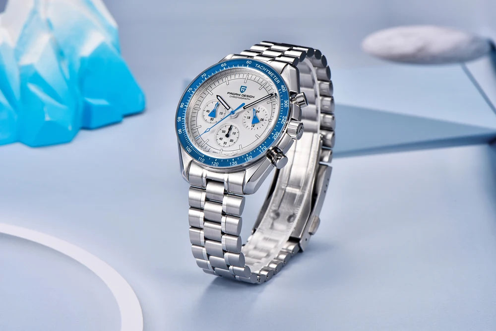 PAGANI DESIGN 2026 New Saturn Watch Luxury Quartz Watches For Men Stainless steel Luminous AR Sapphire crystal Chronograph Man