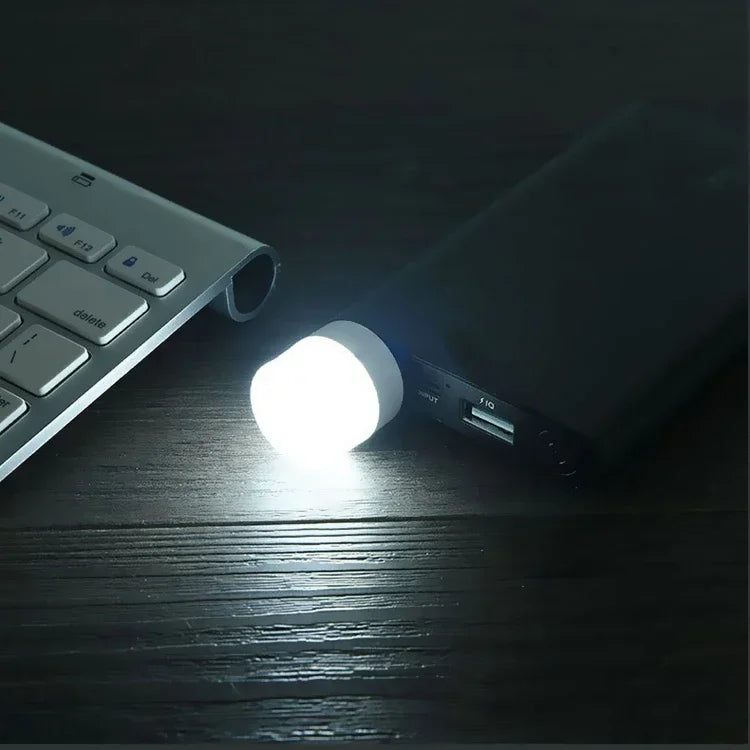 1-20Pcs Mini USB Night Light Warm White Eye Protection Book Reading Light USB Plug Computer Mobile Power Charging LED Night Lamp