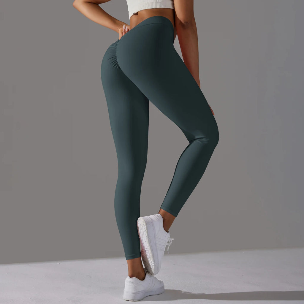 Scrunch Butt Gym Leggings Sexy V Waist Push Up Leggings Women Fiteness Leggings Naked Feeling Yoga Pants Workout Tights Leggings