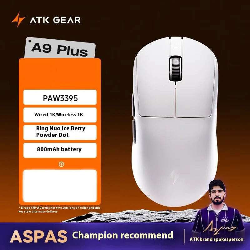 Atk A9 Plus Wireless Gaming Mouse A9/A9 Se/A9 Plus/A9 Pro Tri Mode 8k 53g Lightweight E-Sports Gaming Mouse Pc  Accessory Instoc