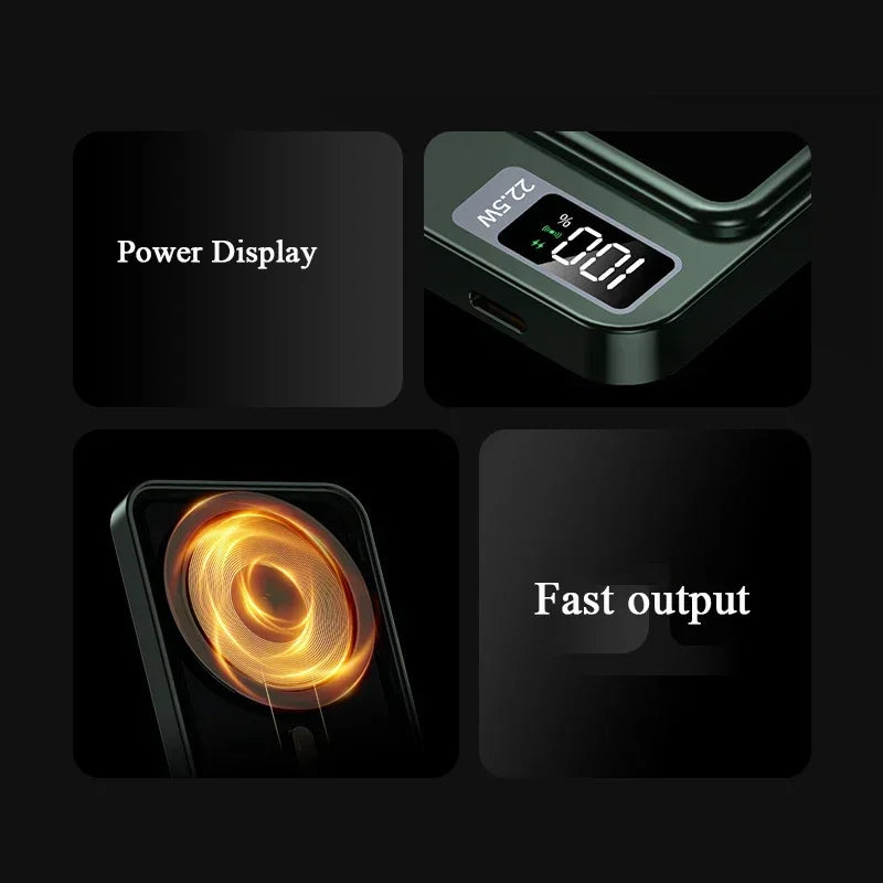 10000mah Portable Macsafe Magnetic Power Bank Fast Wireless Charger For iphone 12 13 14 Pro Max External Auxiliary Battery Pack