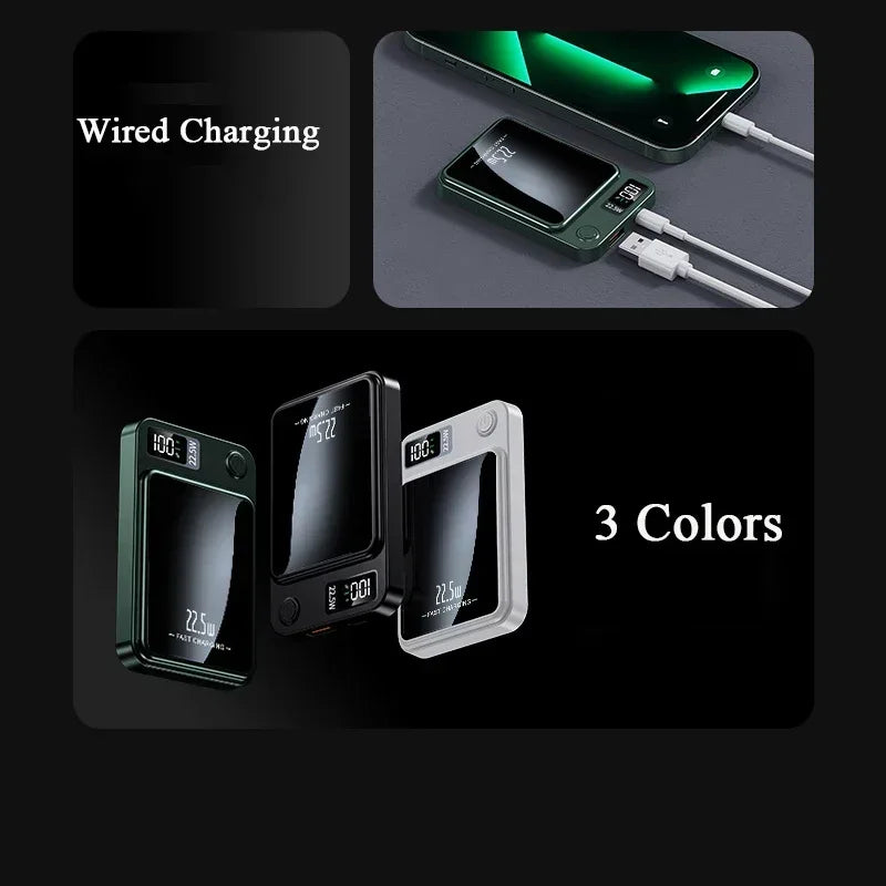 10000mah Portable Macsafe Magnetic Power Bank Fast Wireless Charger For iphone 12 13 14 Pro Max External Auxiliary Battery Pack